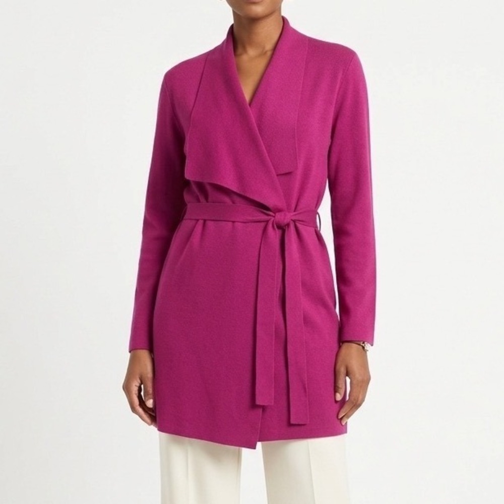 Smash! NWOT Fuschia Berry Pink Belted Cardigan XL XXL‎ Wrap Bold
